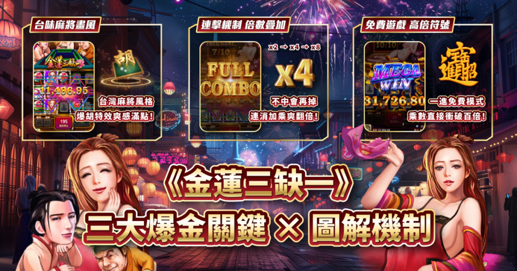 金蓮三缺一,ATG電子,老虎機,老虎機攻略,T8娛樂城