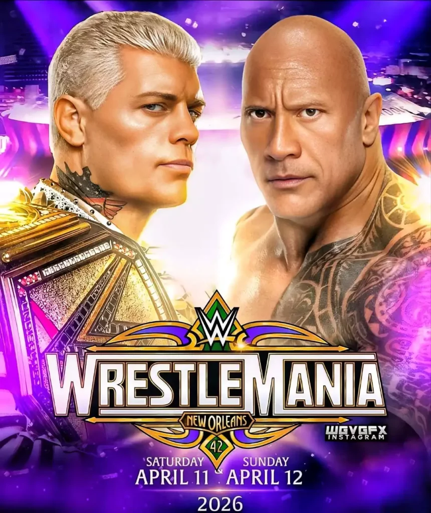 2026 WWE摔角狂熱42、摔角狂熱42賽程、WrestleMania 42、巨石強森