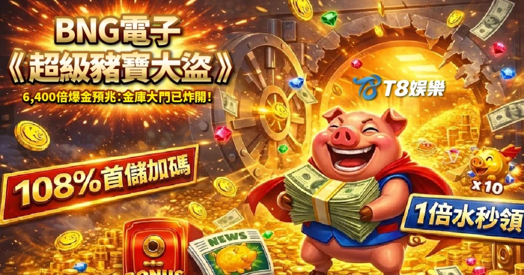 BNG電子, 超級豬寶大盜, 老虎機, BNG電子試玩, T8娛樂城